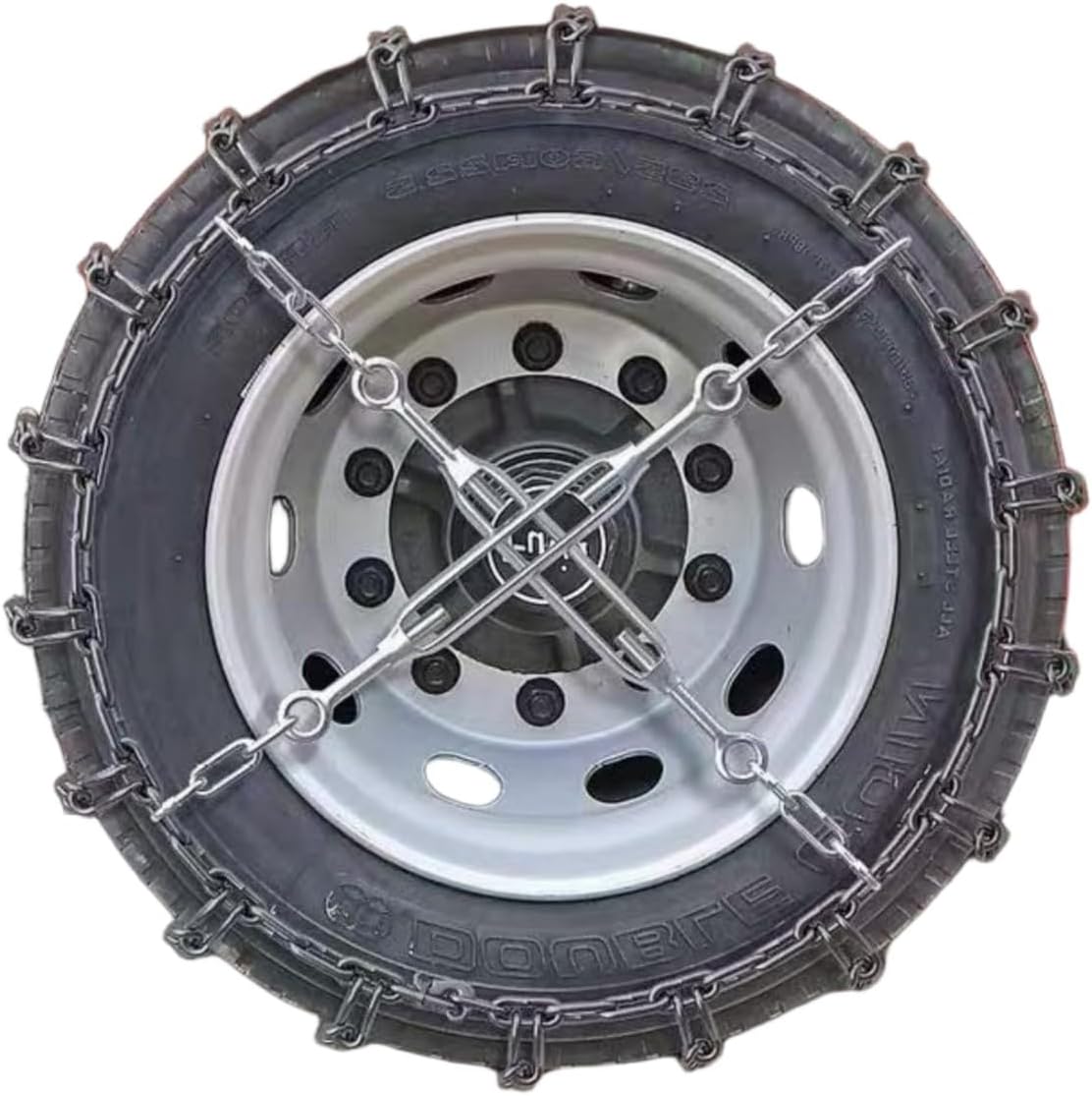 Set of 2 Tire Chains for Suv ATV and Pickup Trucks Slip Snow Traction Chains Durable Manganese Emergency Grip for Icy,Snowy Mudy and Sandy Roads 825-16 2pcs 315/70R22.5