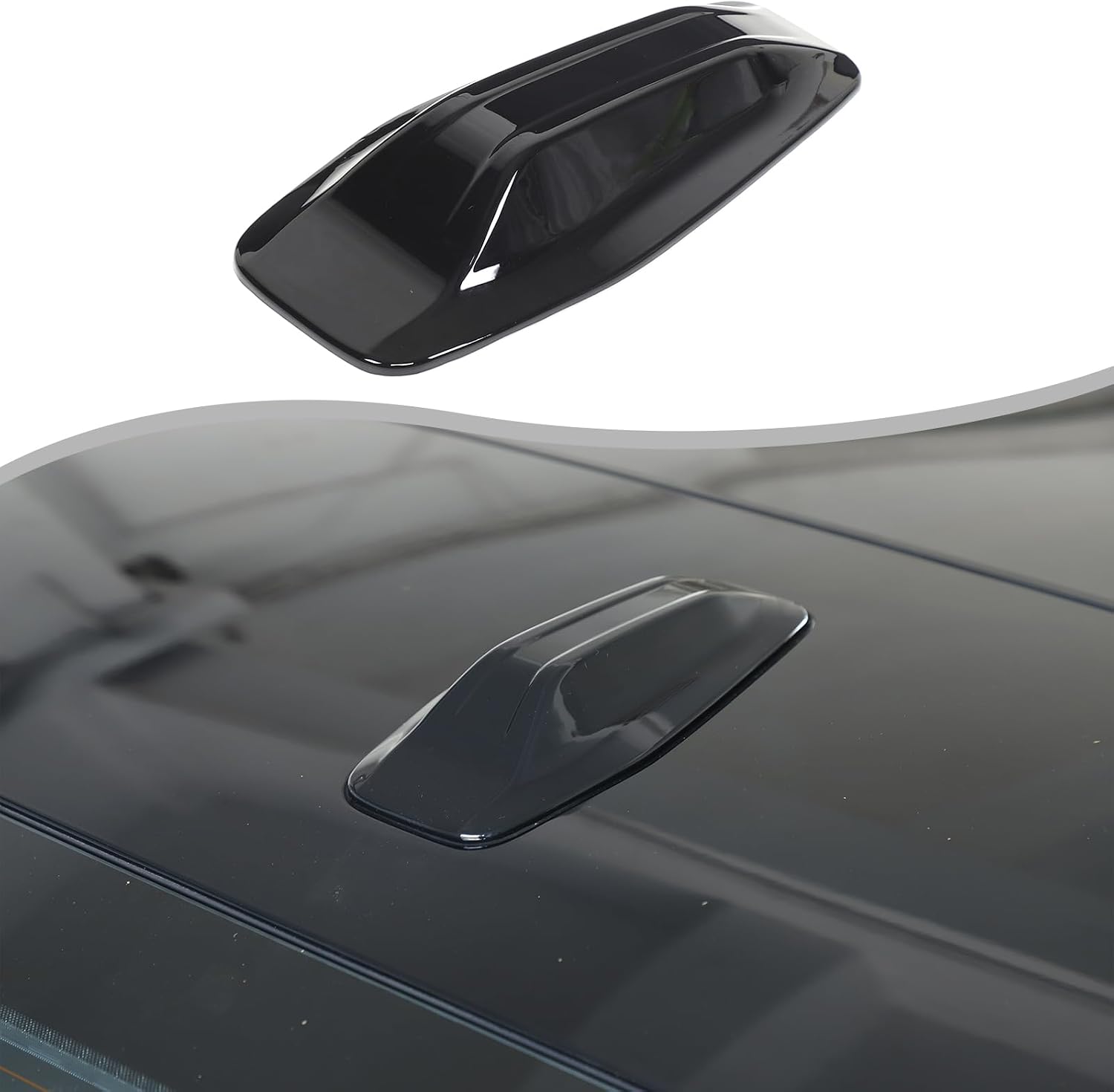 Car Roof Shark Fin Antenna Cover Compatible with BMW 5 7 Series G60 G70 2024 2025, ABS Automotive Top Roof Aerials AM/FM Radio Signal Base Trim Accessories for BMW G60 G70 (Glossy Black)
