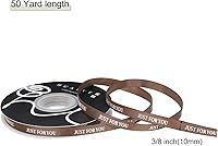 Vista 2 de MECCANIXITY Cinta de satén personalizada de 38 de pulgada delgada de 50 yardas solo para ti, cinta de grogrén marrón para envolver regalos y ramos