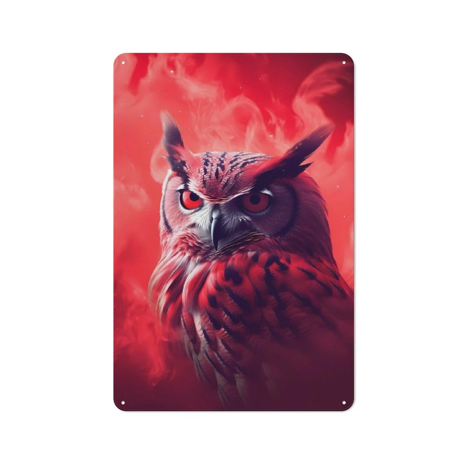 Junmoney Owl Smoke Retro-Style Metal Sign 30X20cm For Studio Or Craft Room, Gift For Studio Decor Lovers During The Christmas Season