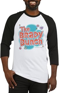 CafePress The Brady Bunch Logo Baseball Jersey Cotton Baseball Jersey, 3/4 Raglan Sleeve Shirt Black/White