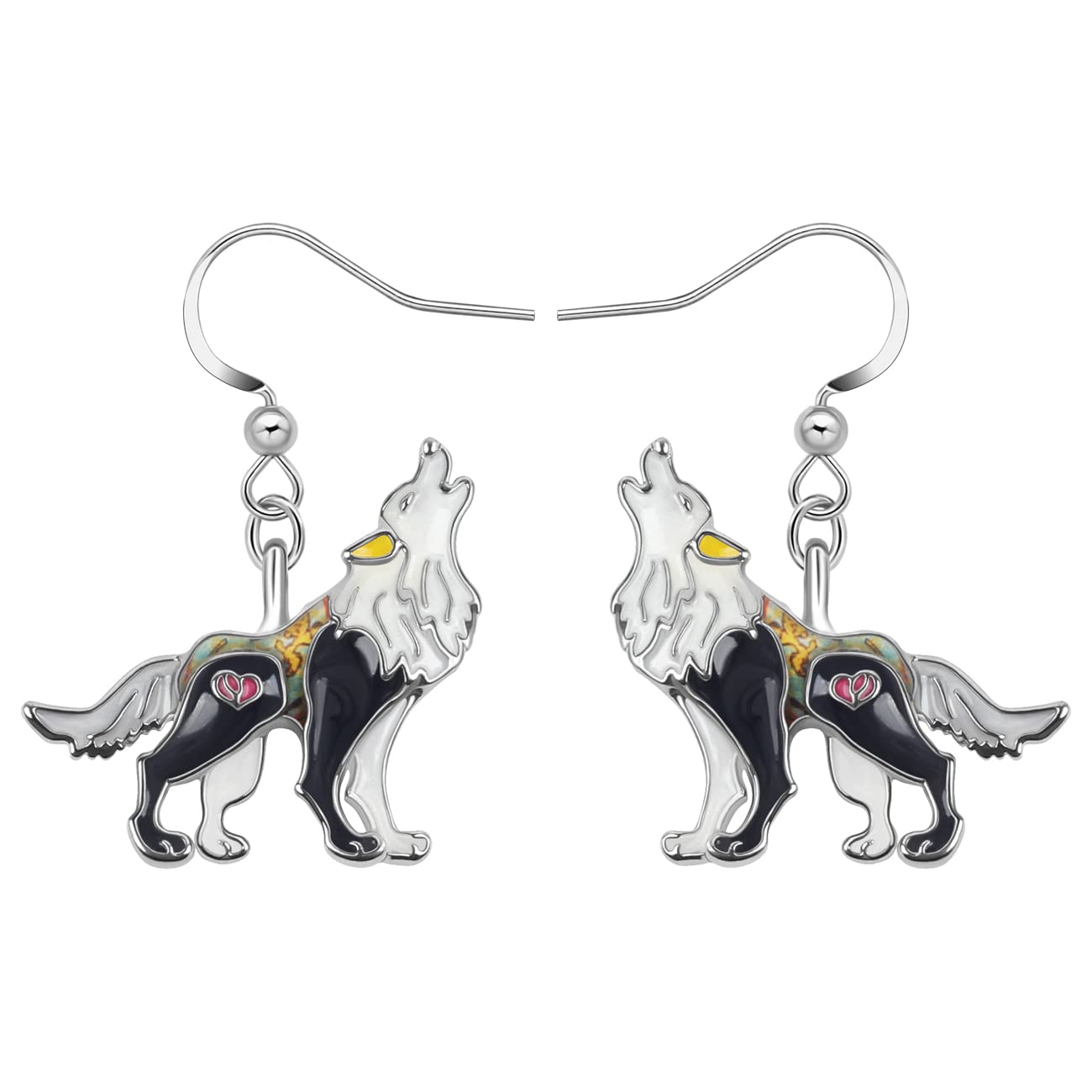 Boucles d'oreilles loup légères en émail pour lobes sensibles - 8