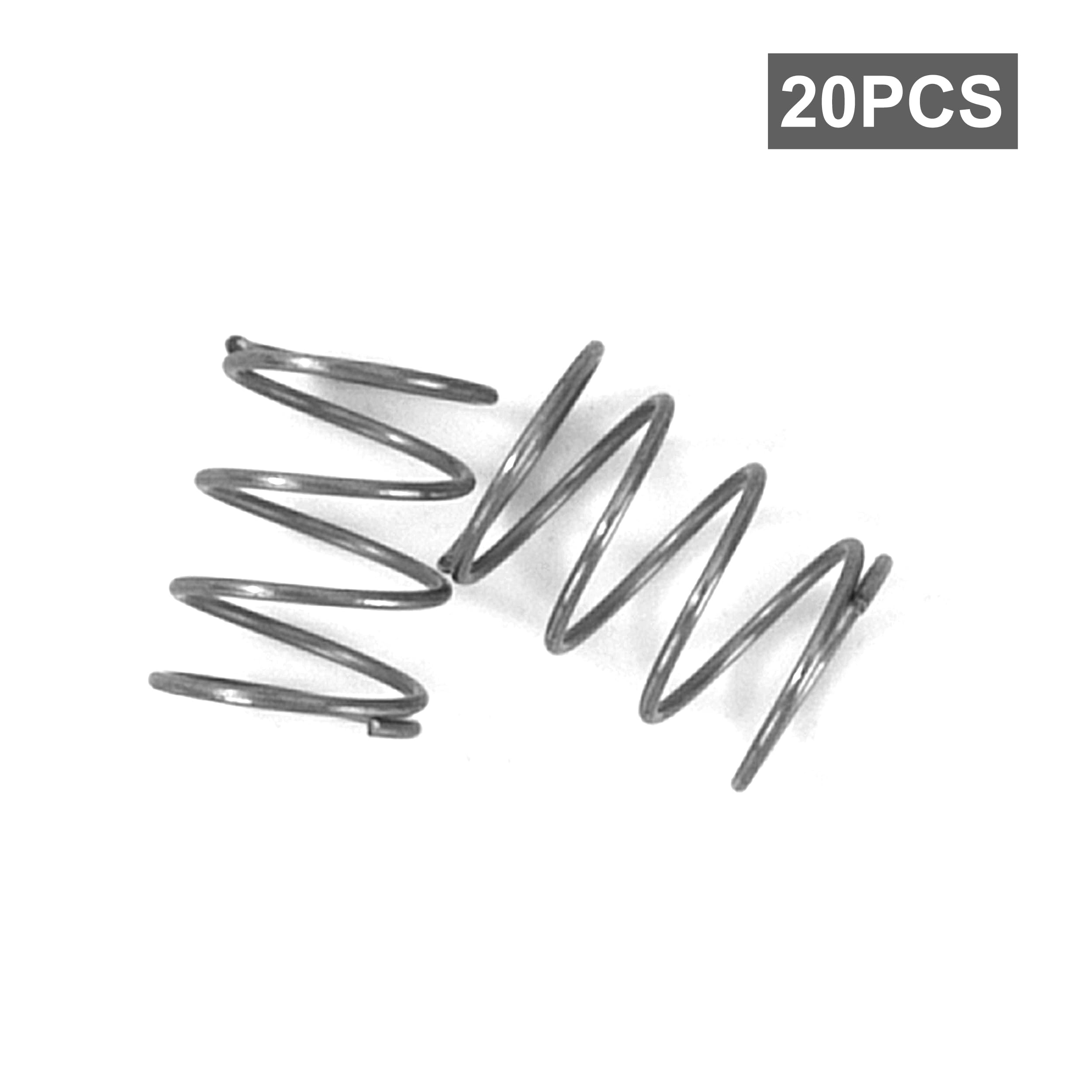 Ressorts De Compression Acier Inox 5 Mm – Lot De 20, Fil 0,18 Mm, Diamètre 2 Mm, Force 0,05 Kg
