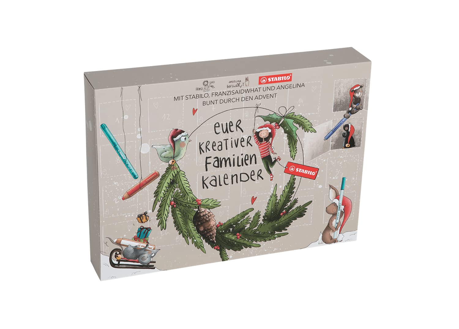 STABILO Adventskalender 2022 - Tierisch kreativer Familienkalender - mit über 50 STABILO Produkten