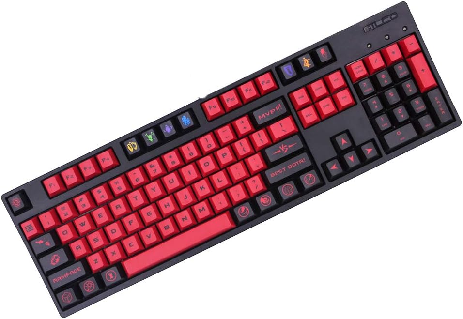 ONECAP DIY Keycap Black&Red Personalise Keycap Cherry PBT Dye-Sublimated 172 Keycaps Cherry Factory Height for Mechanical Gaming Keyboard (Black&Red)