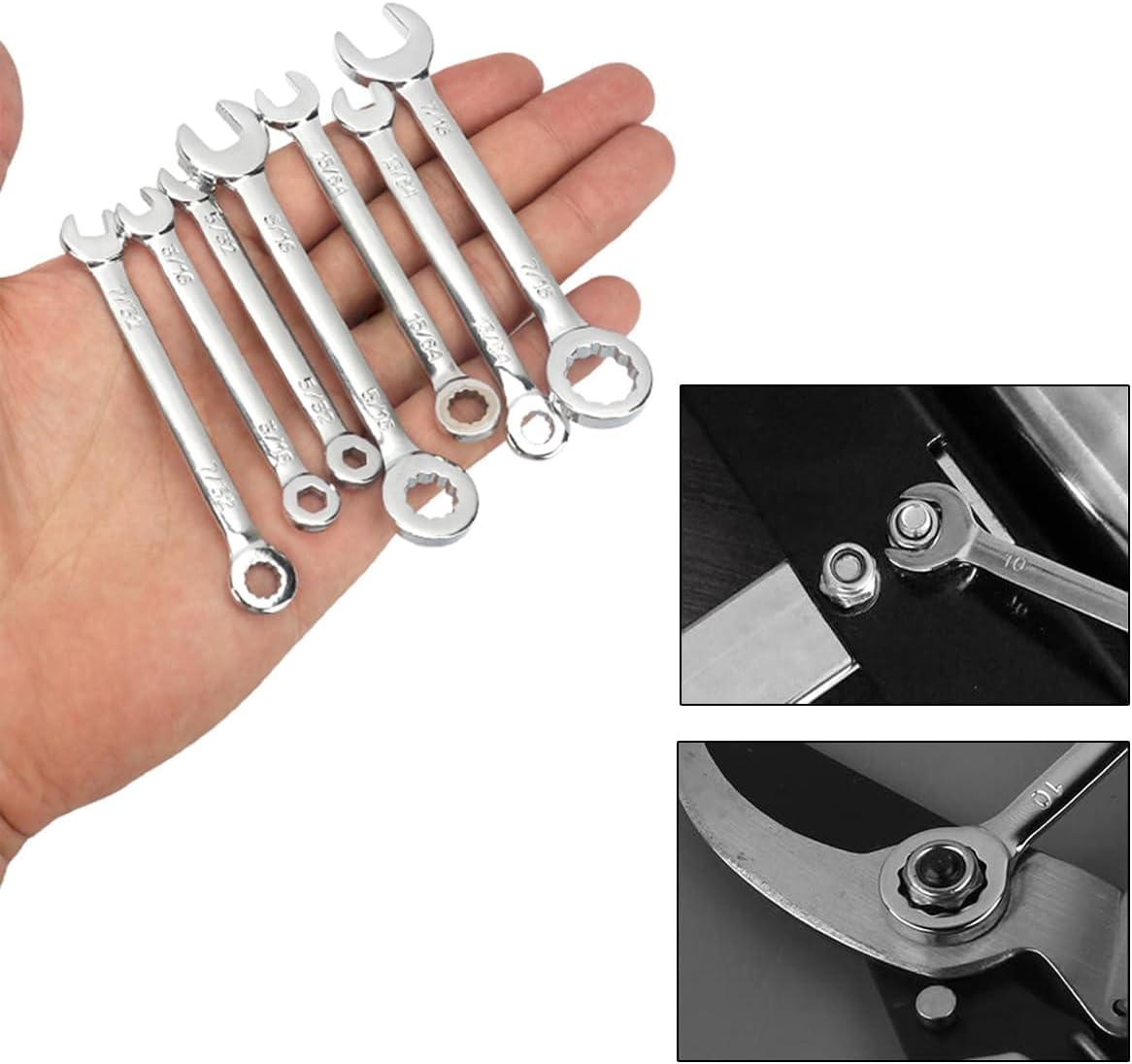 Mini Wrench Set Open End Wrench Combination Wrench Small Wrench Set, Metric and SAE (MET)