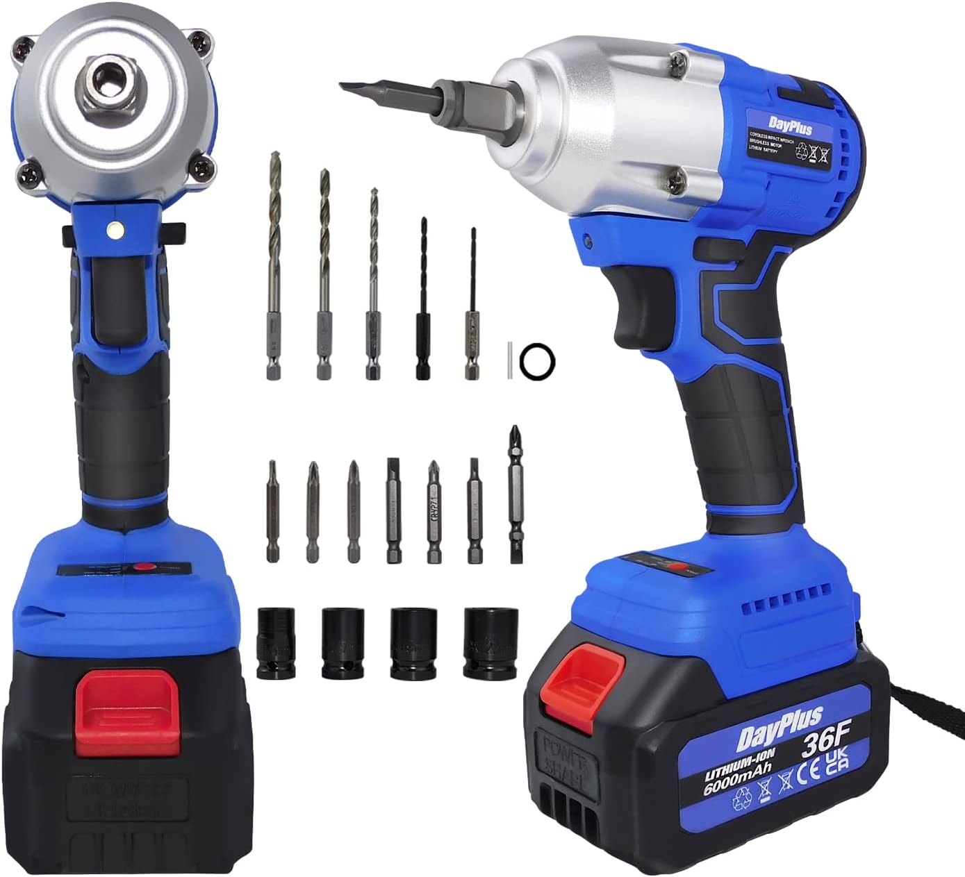 Autofather Cordless Impact Wrench 21V 6Ah Batteries Electric Impact Gun