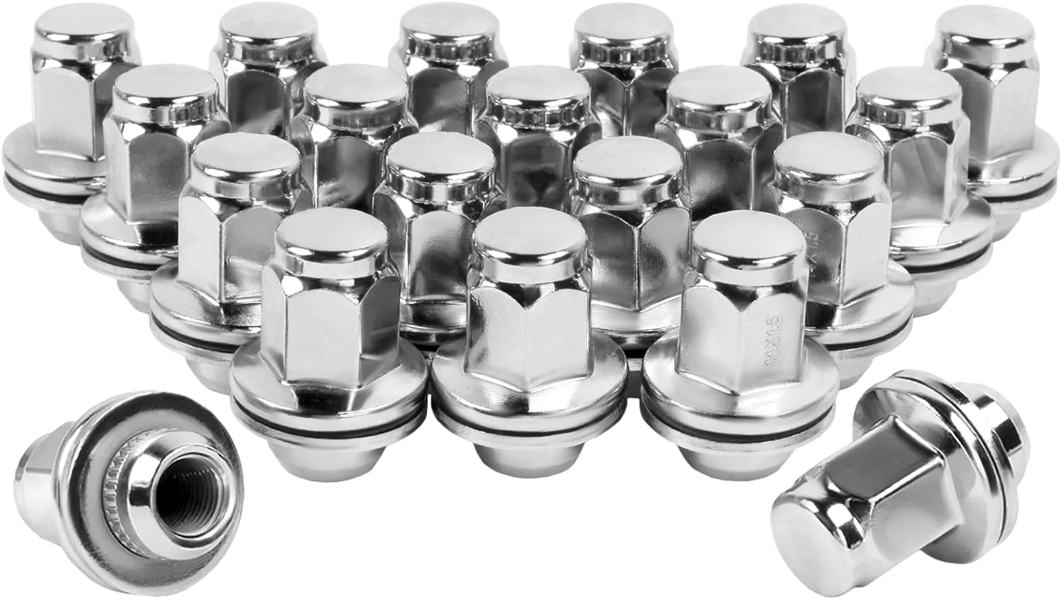 m14x1.5 Lug Nuts Set of 20 Compatible with Sequoia Landcruiser Tundra Lexus LX 1.85 Inch 7/8 22mm Hex Mag Washer Chrome Wheels Lug Nuts