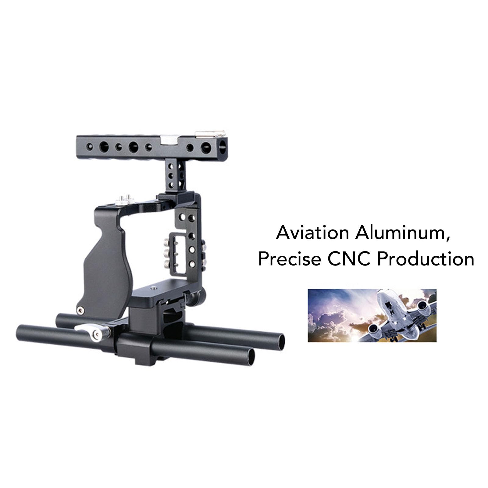Jaula para Cámara DSLR Rig con Caja Mate, Kit de Estabilizador de Vídeo para Cámara de Aleación de Aluminio con Enfoque de Seguimiento para Fotografía A6300, Diseñado