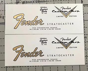 2PCS Suitable For Fender Custom Shop Electric Guitar Head Logo Water Transfer Printing Trademark Sticker, RemovableFilm ST64