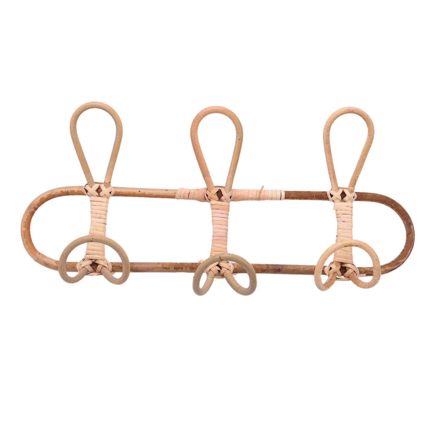 Porte-manteau Mural En Rotin Naturel – 5 Crochets, Style Bohème, Pour Chambre Ou Salle De Bain