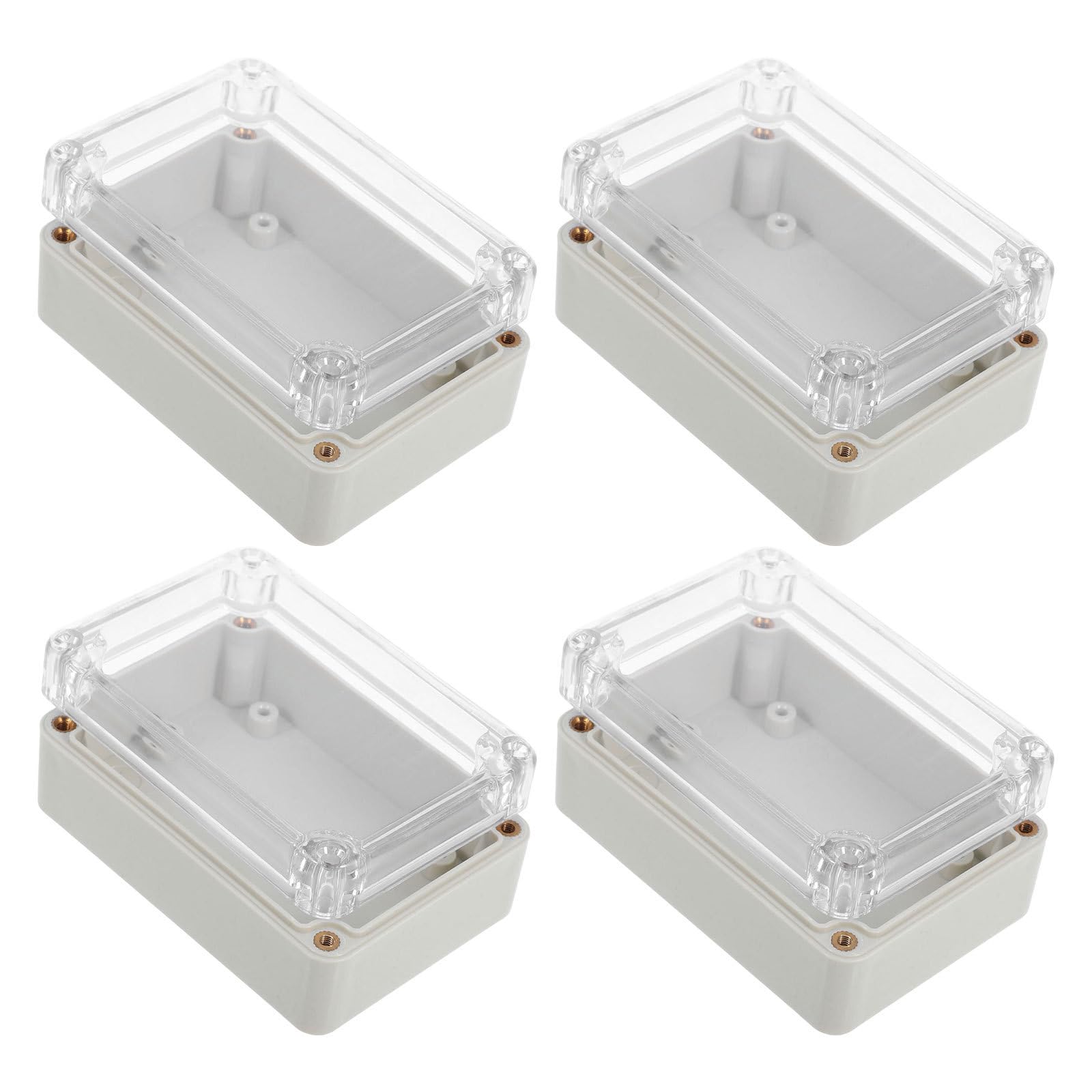 ABS and Construction, Impact Resistant Design, Home Protection Use, Easy Installation, Four Pieces Included 4 Pack Waterproof Alarm Enclosure Box for Outdoor Electronics
