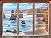 Produktbild Meer klippe küste Sonnenaufgang Steine Strand, Fenster 3D-Wandsticker Format: 92x62cm Wanddekoration 3D-Wandaufkleber Wandtattoo