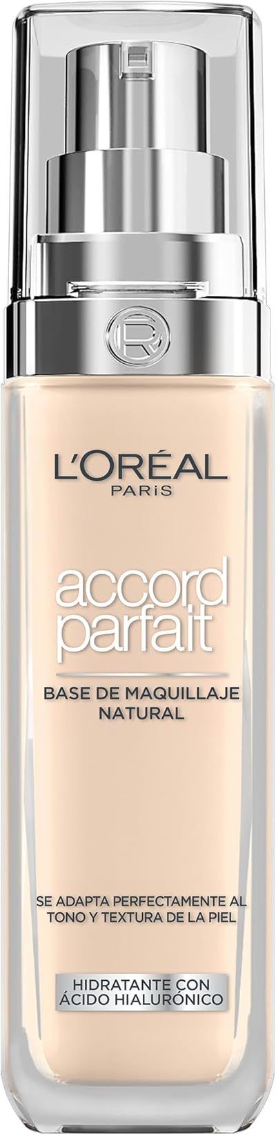 L'Oréal Paris, True Match Foundation, nahtlos verblendbar, mit Hyaluronsäure, vegane Formel, flüssige Textur, mittlere Deckkraft, natürliches Finish, für alle Hauttypen, 1.N Neutral Light, 30 ml