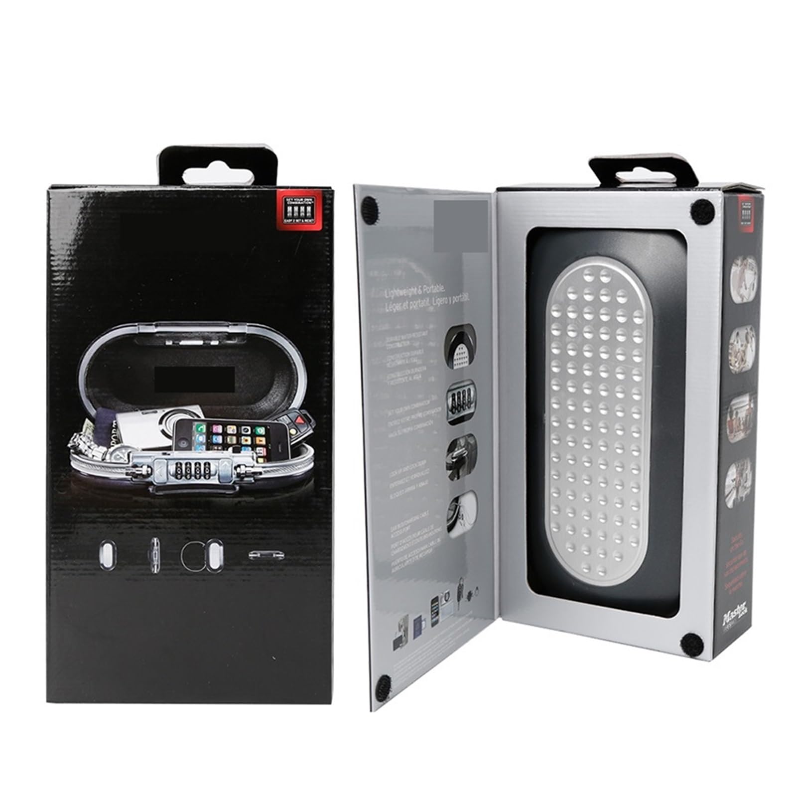 Caja fuerte para llaves al aire libre, Caja de seguridad, Mini combinación portátil Personal seguro contraseña bloqueo joyería efectivo tarjeta teléfono pequeñas cajas de almacenamiento con cable fijo