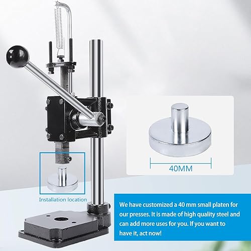 Miniatura 5 de SKMZ Punzonadora manual de punzonado de cuero, prensas de eje de base de hierro dúctil para piezas de bricolaje, perforación, corte, formación de
