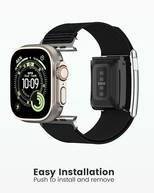 Nylon Sport Combo Band with Metal Bumper Case for WHOOP 5.0 & Apple Watch, Adjustable Dual-Device Replacement Strap for 42/44/45/46/49mm by BandSmith - Image 4