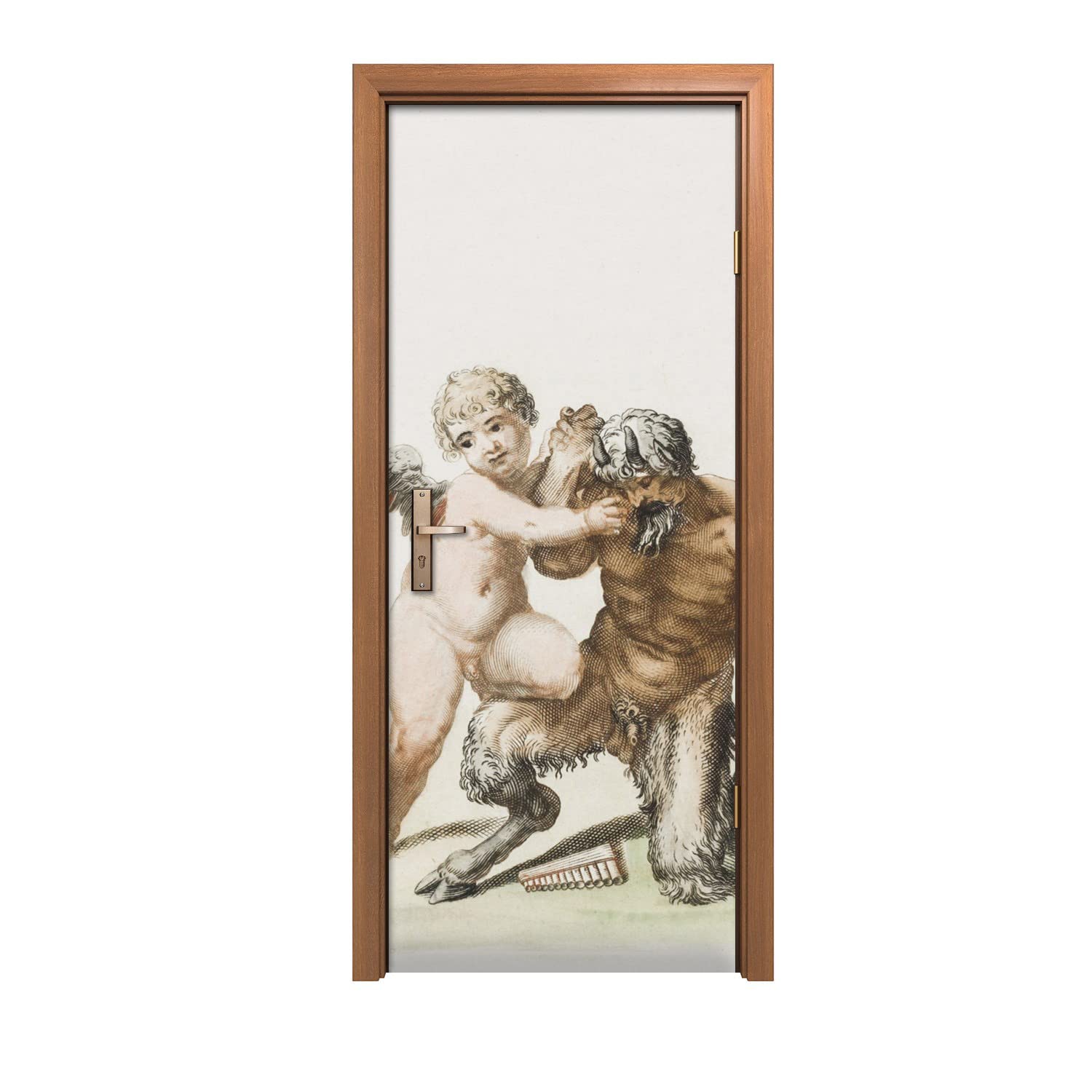 Murale décoration de porte 90x200cm texture haut de gamme Anges Vintage