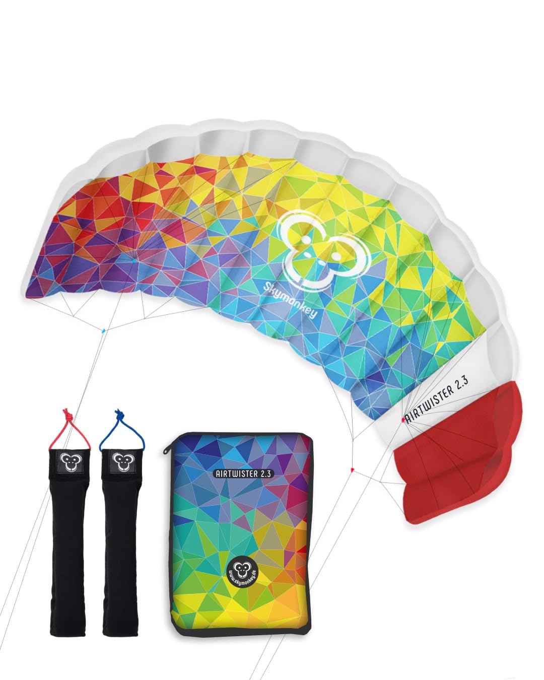 Skymonkey Airtwister 1.3 Cometa acrobática con Lazos de Vuelo Ready 2 Fly, Adecuado para Principiantes
