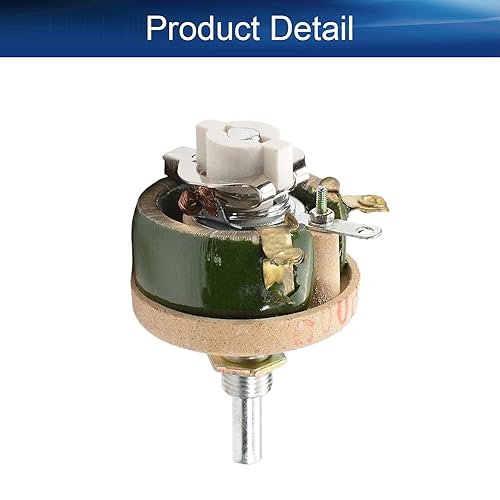 Miniatura 63 de Heyiarbeit Potenciómetro de alambre de cerámica enrollado de 150 ohmios 25 W Resistencia de reóstato variable lineal con perilla para atenuadores