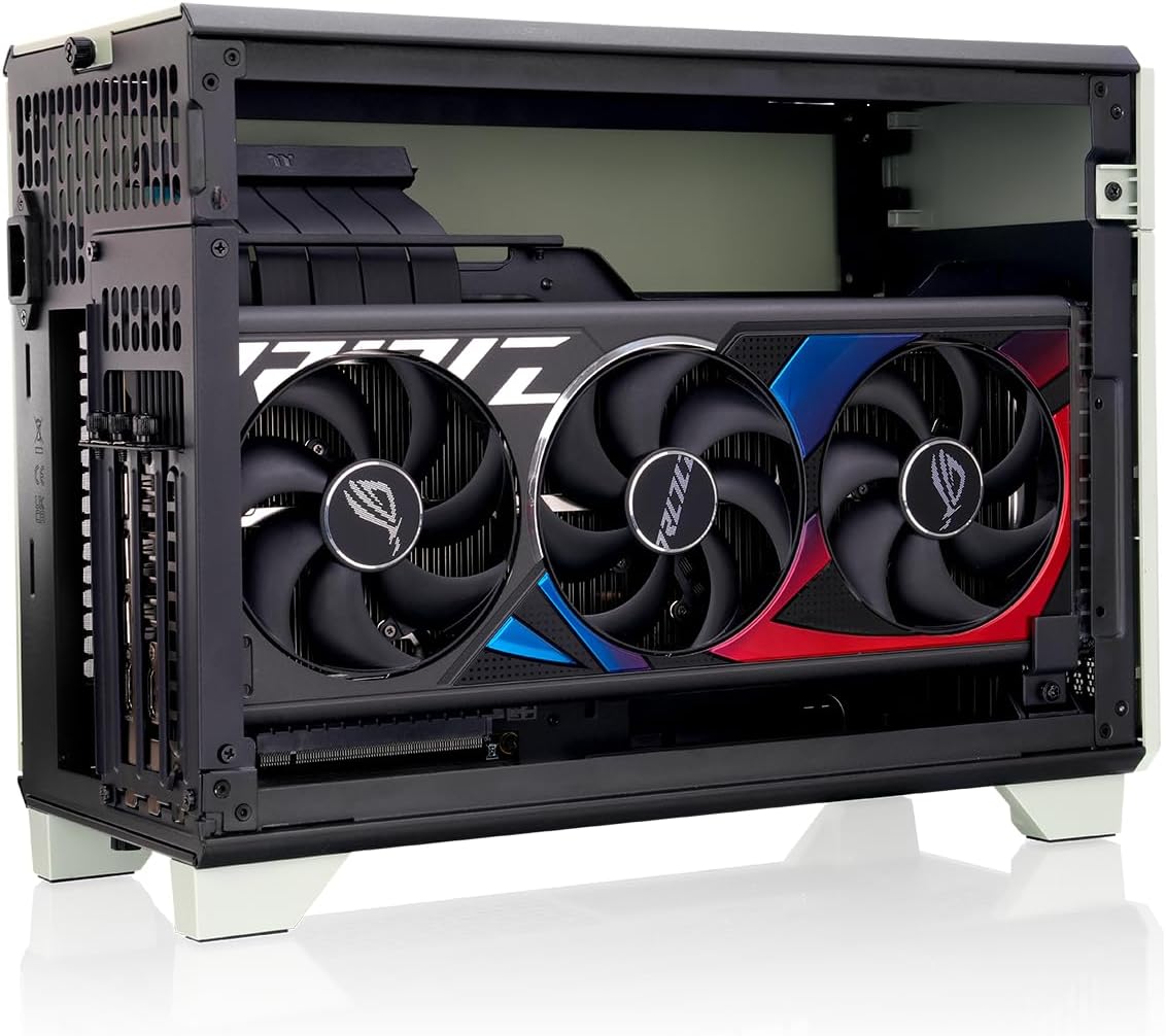 Thermaltake TR100 Matcha Green Mini-ITX SFF Case 18.4 L Dual Chamber Design PCIe 4.0 Riser 280 mm AIO Support Quiet Airflow Build