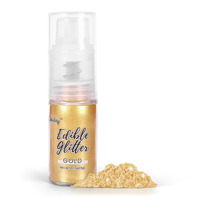 Shimmer Gold Edible Glitter Spray, 5g Edible Glitter for Cocktails,