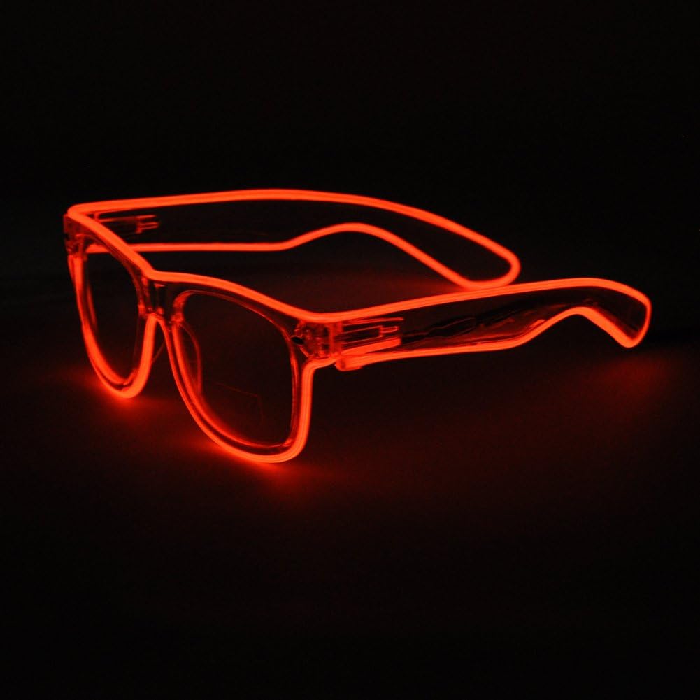 EL Wire Rave Sunglasses LED Light Up Party Glasses(Red)