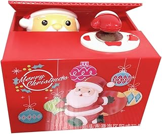 Christmas Coin Bank Cute Santa Claus Piggy Bank Stealing Coin Money Xmas for Children Gifts Funny (red)