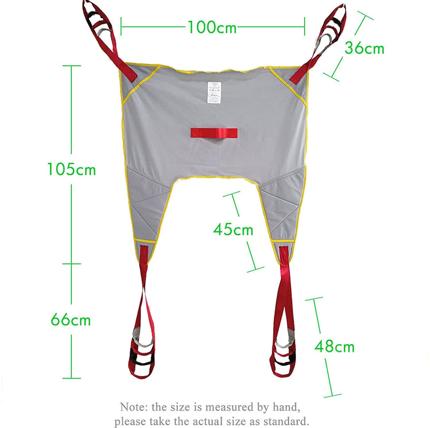 Arnés Elevación Paciente Cuerpo Completo, Grúa de Paciente Portátil Equipo Paciente Cinturón de Transferencia con Ajustable Altura Cinturón para Caminar Asistido por El Paciente,M