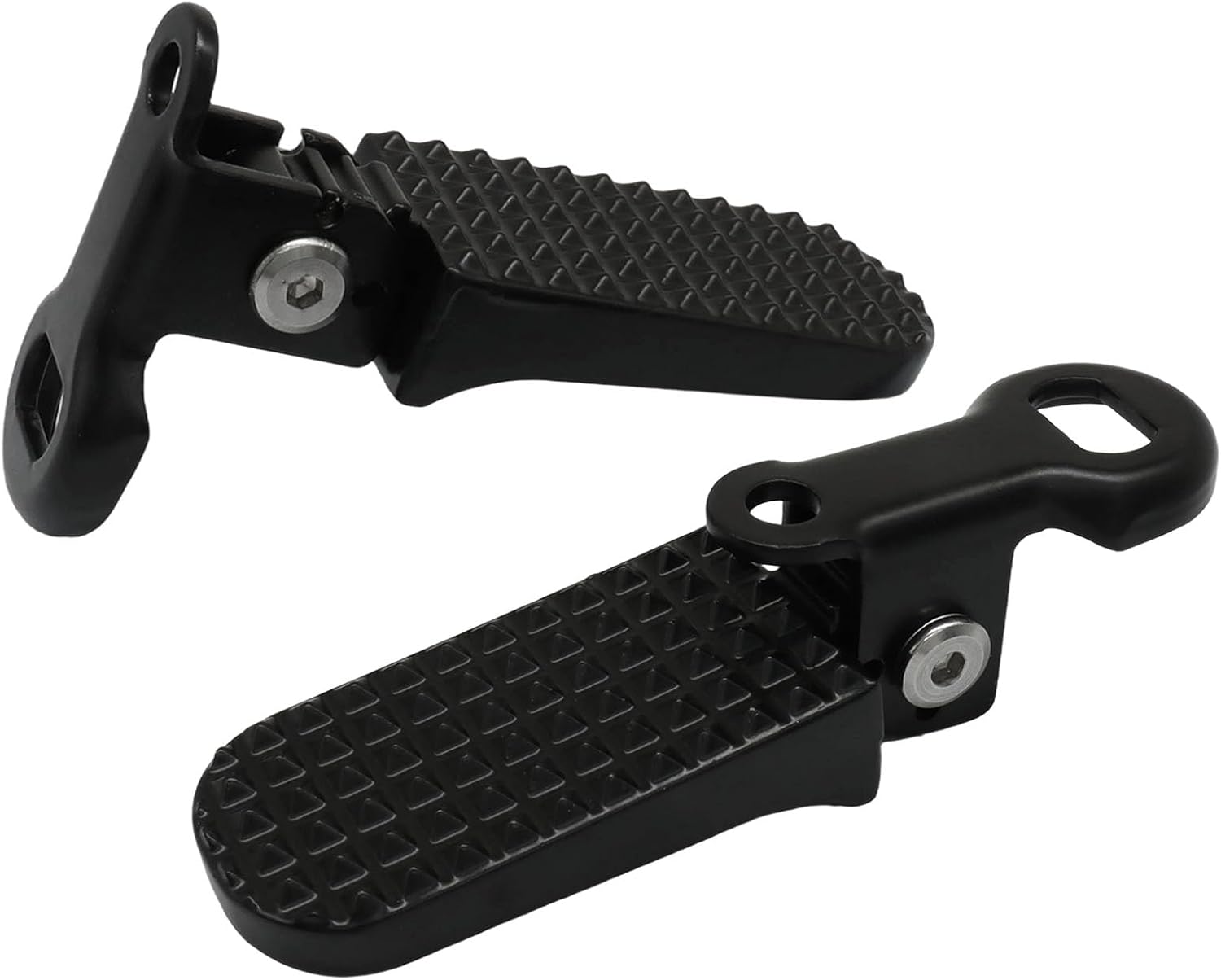 1 Pair Bike Rear Pedals Aluminium Alloy Bike Pegs Mini Folding Bicycle Foot Pegs, Foldable Rear Seat Footrest Pedals for Mountain Bike E-Bike, Black