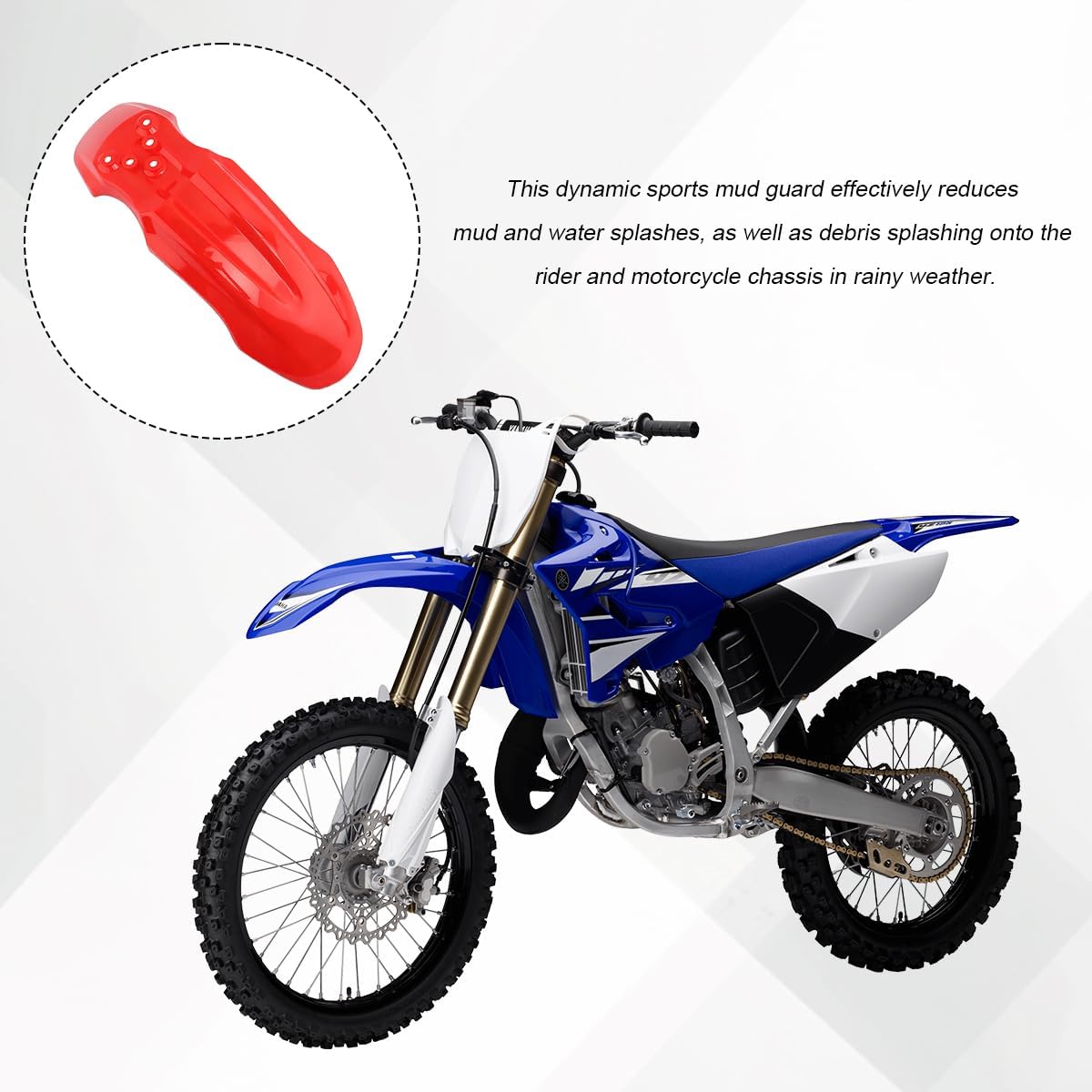 Motorcycle Front Wheel Mudguard, Motorbike Front Fender Protector Parts, Bicycle Number Plate Wheel Mud Guard Accessories, Universal for 125CC Pit PRO Trail Dirt Bike (Red)