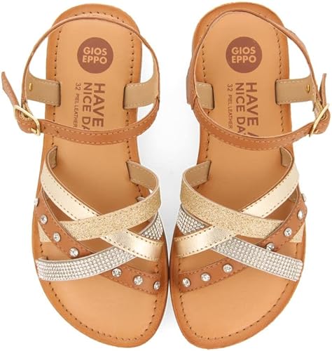 GIOSEPPO Sandalen van leer met goudkleurige details voor meisjes, goudkleurig, 33 EU