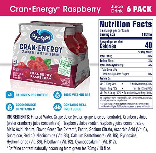 Ocean Spray® Cran-Energy™ Cranberry Raspberry Juice Drinks, 10 Fl Oz Bottles, 6 Count (Pack of 1) — view 2