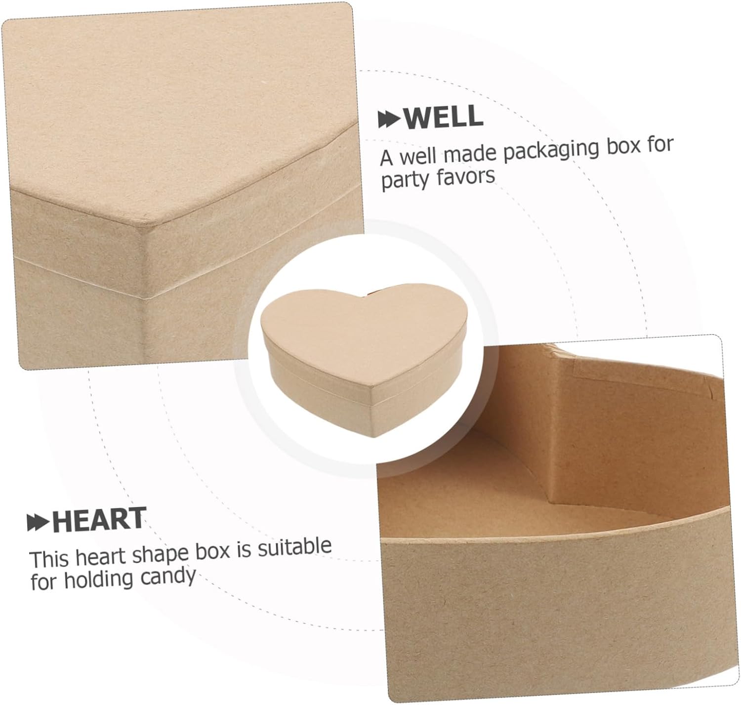 Mobestech Heart Shaped Box 6.5X4.92X1.97 Inch Kraft Paper Valentine S Day Diy Candy Jewelry Storage Box for Party Favors Wedding Bridal Shower Festival