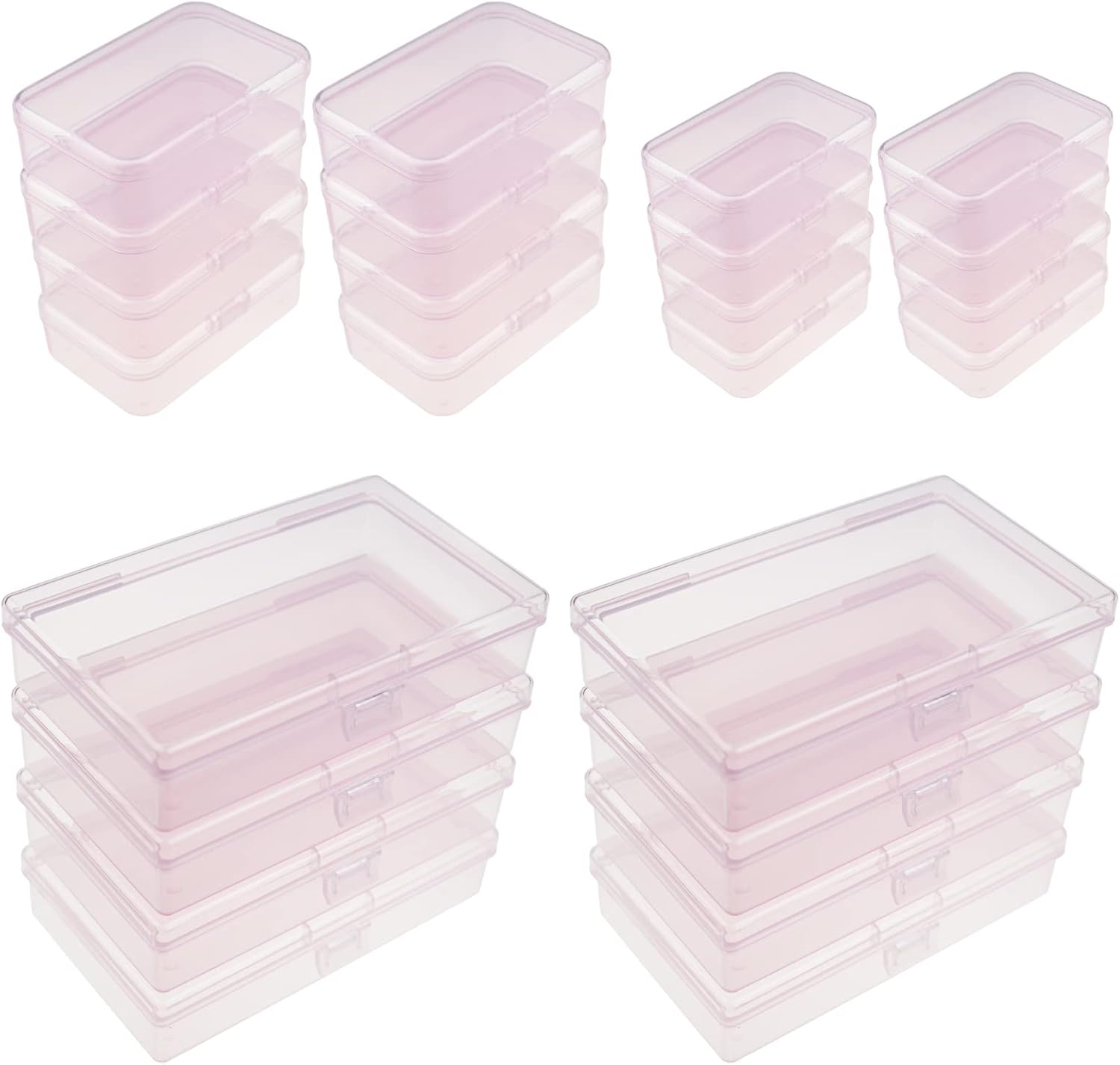 Thintinick 24 Pack Rectangular Plastic Storage Containers Box with