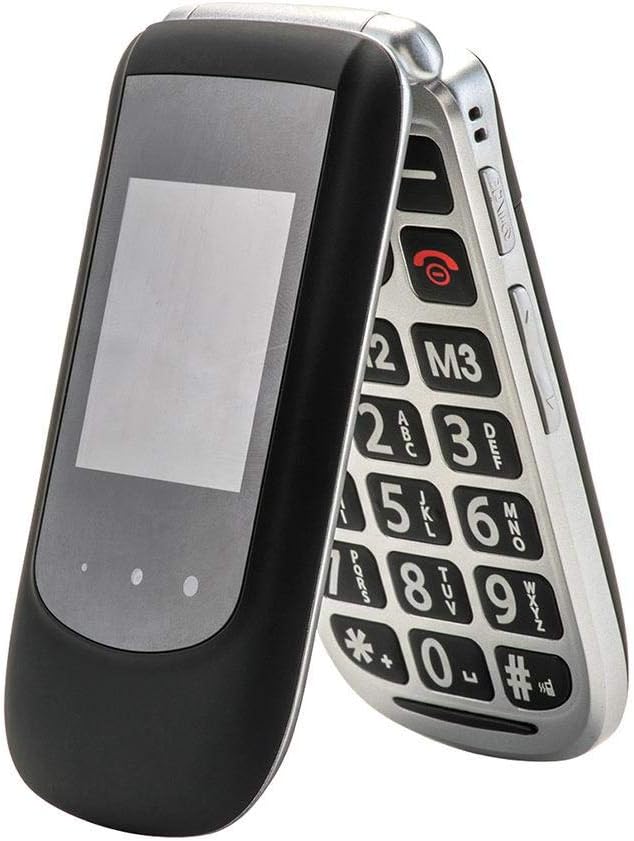 Unlocked Flip Mobile Phone, SOS Big Button, 2.4-inch SIM-Free Dual SIM Dual Standby, Quick Dial Key Easy-to-use Clamshell Cell Phone for Elderly Seniors, Black