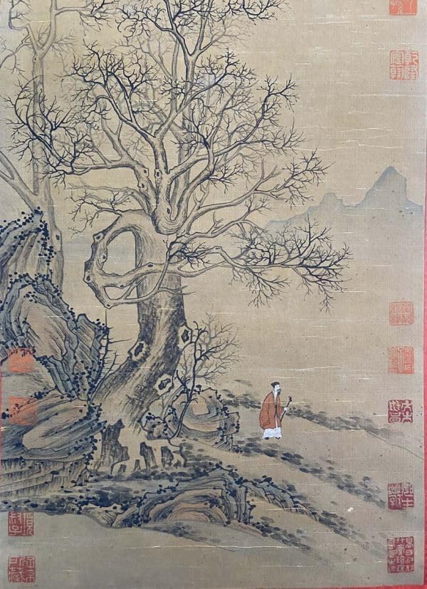 掛け軸 東福寺同聚院 西部文浄作 羽箒画賛時々勤払拭共箱 禅語