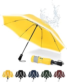 Chakipee Paraguas plegable Antiviento mujer - Paraguas invertido resistente al viento, Paraguas de viaje automático portát...