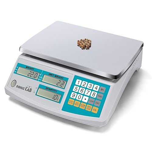 Miniatura 7 de Báscula de conteo industrial 30kg/66lb x 0.1g Báscula de gramo digital de alta precisión para inventario y conteo con batería, alimentación DC/AC