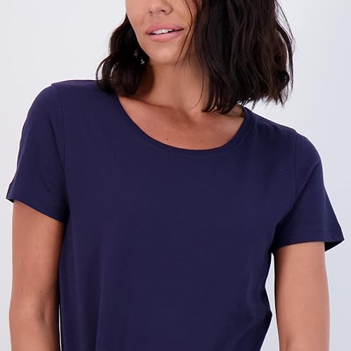 Miniatura 3 de Real Essentials Paquete de 4 camiseta de algodón de manga corta con cuello redondo para mujer (disponible en tallas grandes)