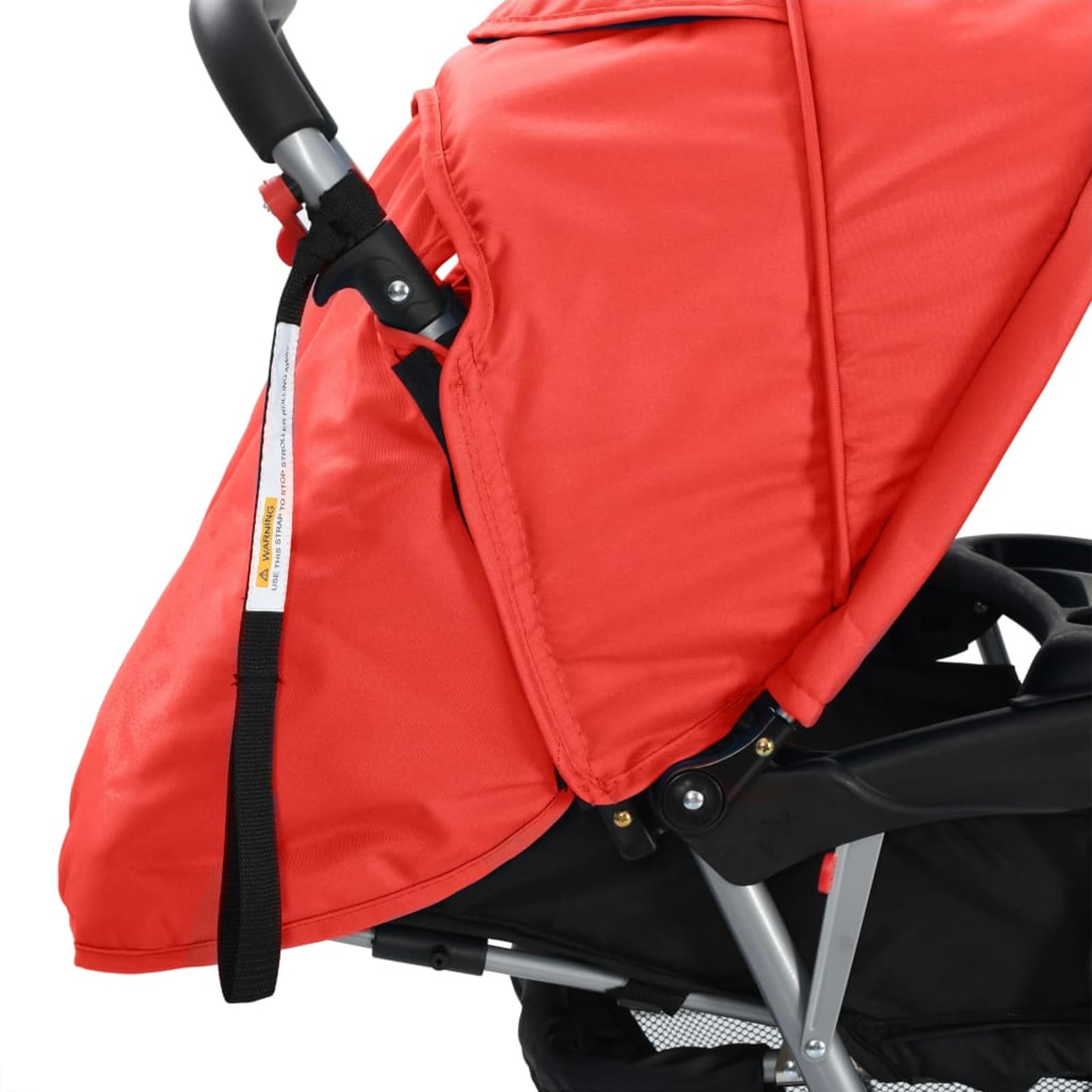 Passeggino Gemellare a Tandem in Acciaio Rosso e Nero,Bebè e Bimbi,Trasporto Bebè,Passeggini(SPU:10111)