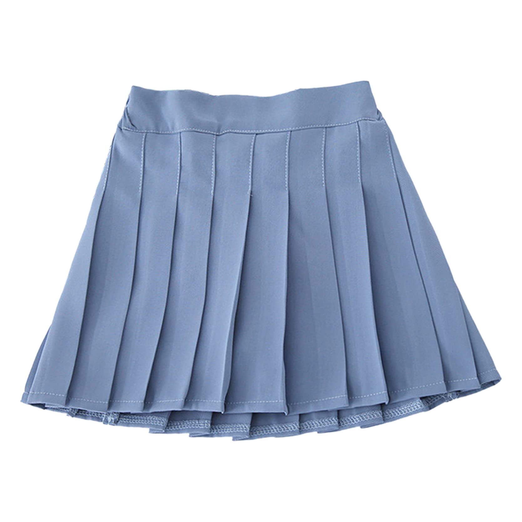 inlzdz Falda Plisada de Uniforme Escolar para Niña Falda con Pantalón Corto de Cintura Elástica Minifalda Básica Verano para Tenis Escolar 2-11 Años