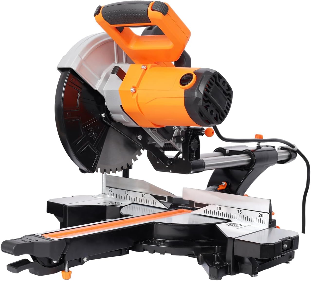 10" Single Bevel Double Speed Sliding Miter Saw, 48T Blade, 2-Speed 5000/3200 RPM, 3.5"x13" Cutting Capacity