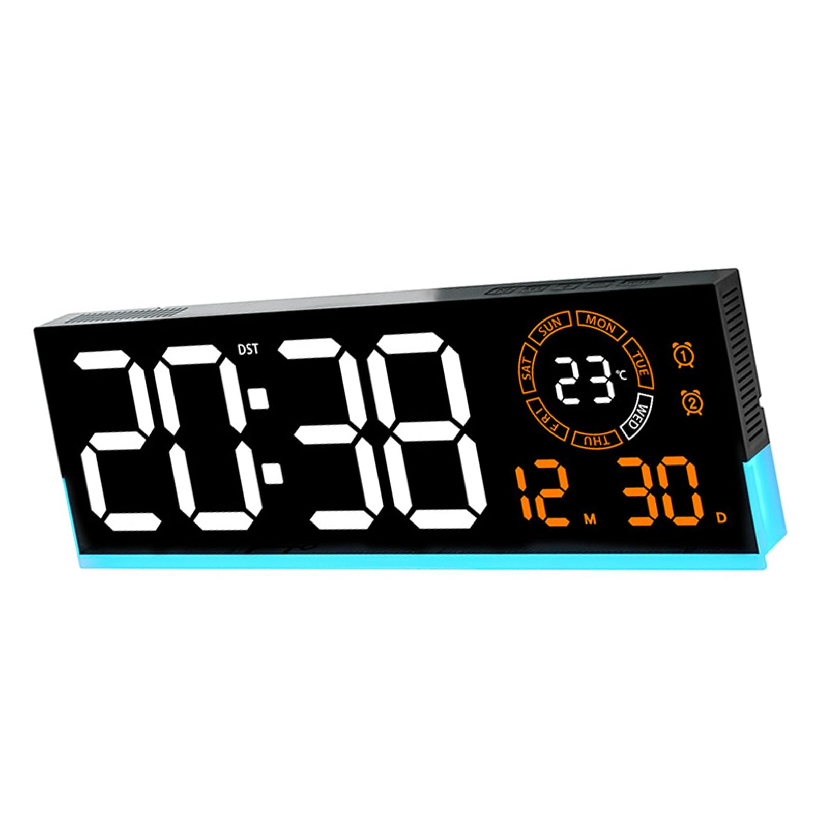 Orologio da parete digitale elettrico con calendario e visualizzazione della temperatura, moderno orologio a LED per la decorazione della casa camera da letto elettronico da parete ora data