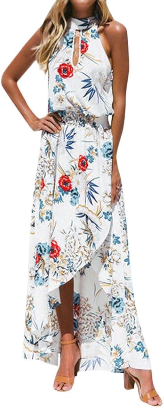 Halter long casual dresses Clearance