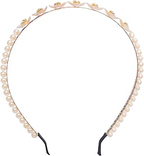 شريط رأس مطرز باللؤلؤ من دافان - أبيض