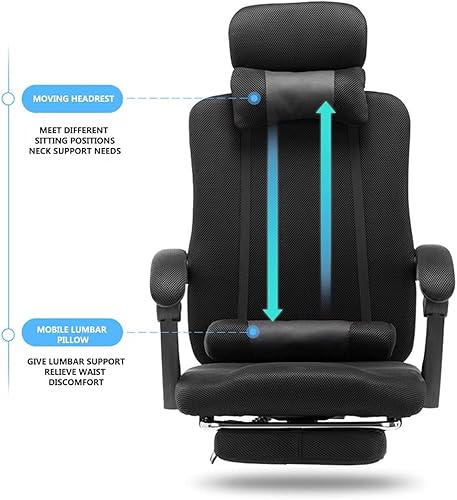 Miniatura 4 de Sillas de oficina para personas pesadas, sillas de malla para escritorios de oficina, sillas de escritorio de computadora con soporte trasero,