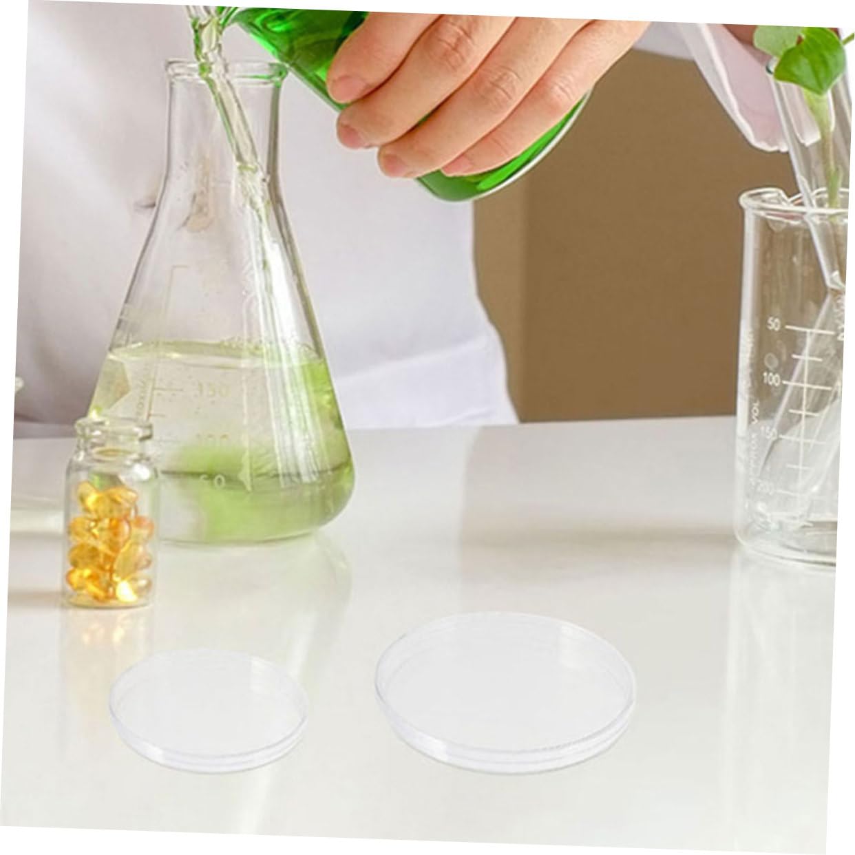 FUNOMOCYA 10pcs Plastic Petri Dish Petri Holder Agar Plates Petri Dishes with Lids Petri Tray Culture Dish Agar Culture Dishes Chemistry Petri Dish Agar Dishes Petri Plates Agar Petri Dishes