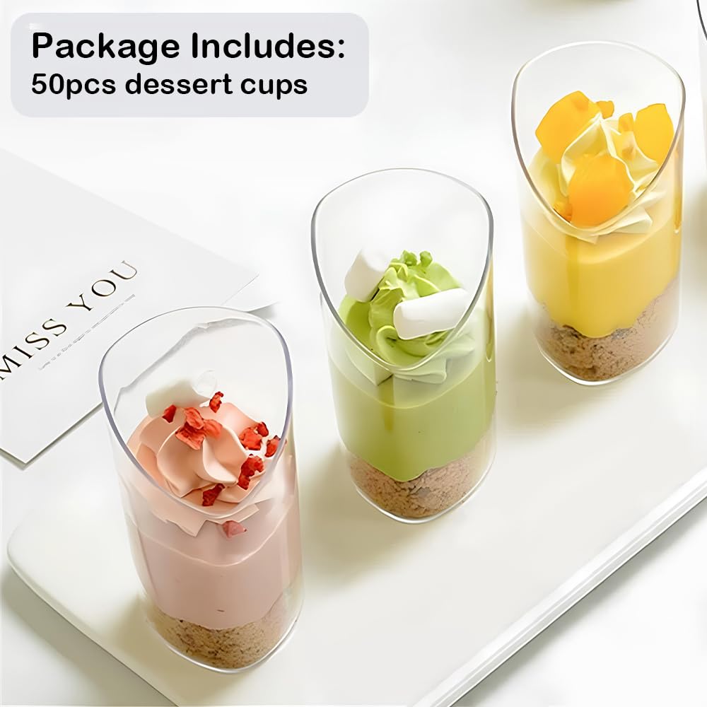 Yibaijia 50 Pcs Dessert Cups, Dessert Bowls, Reusable Plastic Square 6 thumbnail image