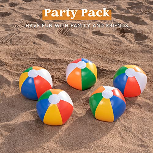 Joyin Rainbow Beach Balls(12 Pack), 12'' Inflatable Swimming Pool Toys For Summer Water Games Kids Birthday Party Supplies Combo Set Include Inflatable Beach Balls(12'') #TOP2
